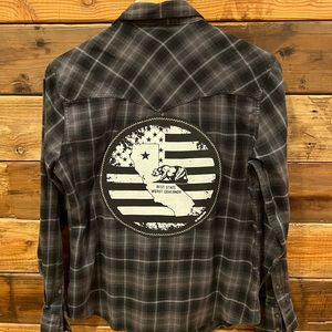 “Best State, Worst Governor” California Patriotic One-of-a-Kind MadAndie Flannel
